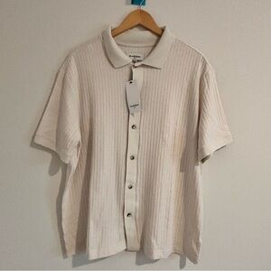 Goodfellow & Co Men's Full Button Polo Shirt - ivory NWT